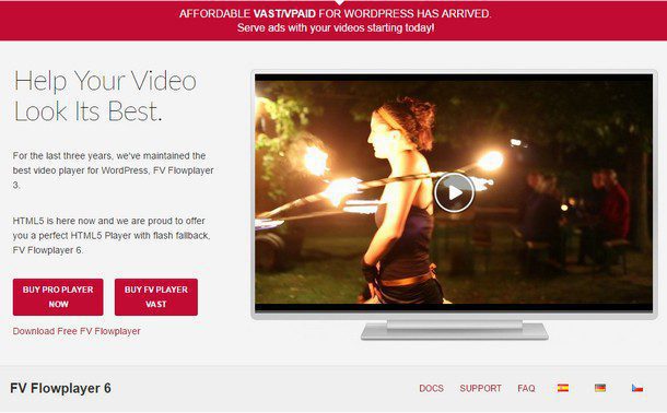 FV Flowplayer Pro - настраиваемый Видеоплеер