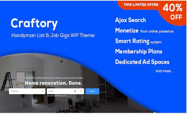 Craftory - WordPress тема Каталог вакансий, биржа фриланс - на русском! 