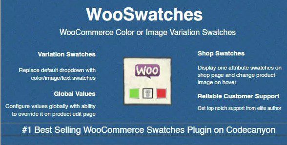WooSwatches - Образцы вариаций цвета или изображения Woocommerce