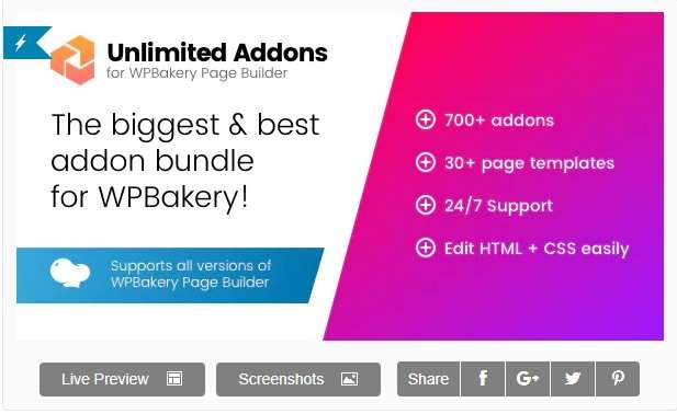 Unlimited Addons WPBakery - Неограниченные дополнения для WPBakery Page Builder