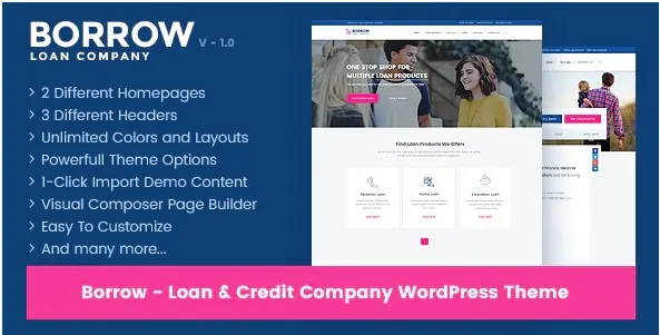 Borrow - Loan Company Responsive WordPress Theme