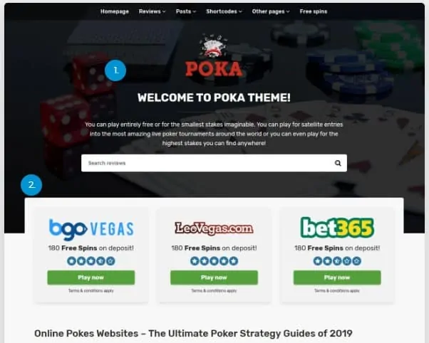 Wordpress тема казино, азартные игры, покер