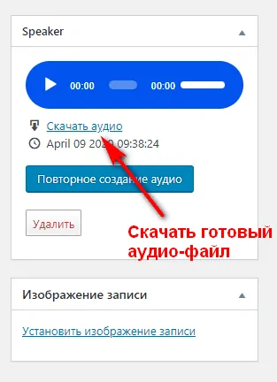 Speaker — Wordpress Плагин преобразования страниц в речь — изображение 2