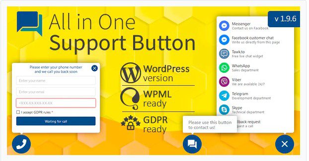 СКАЧАТЬ All in One Support Button All in One Support Button + Запрос обратного звонка. WhatsApp, Messenger, Telegram, LiveChat - на РУССКОМ