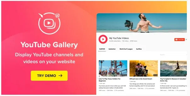 Плагин WordPress Канала YouTube - WordPress YouTube Gallery (Yottie)