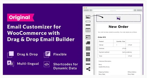 Email Customizer for WooCommerce with Drag and Drop Email Builder - Настройщик Писем Woocommerce