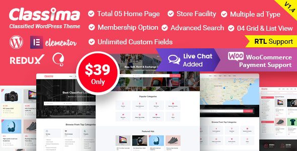 Classima - Classified Ads WordPress Theme - WordPress тема для доски объявлений