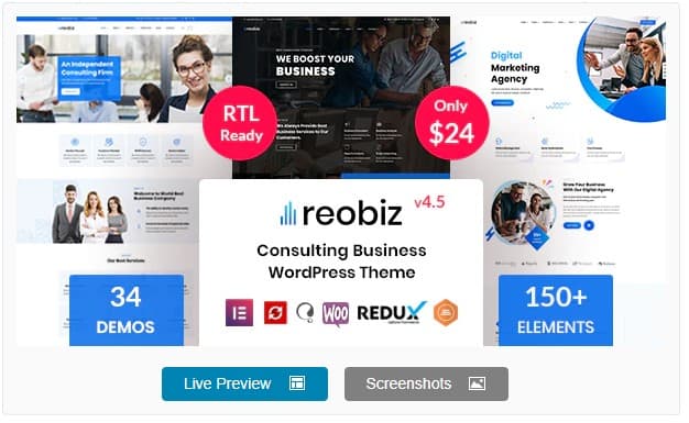 Reobiz - Тема WordPress для консалтингового бизнеса