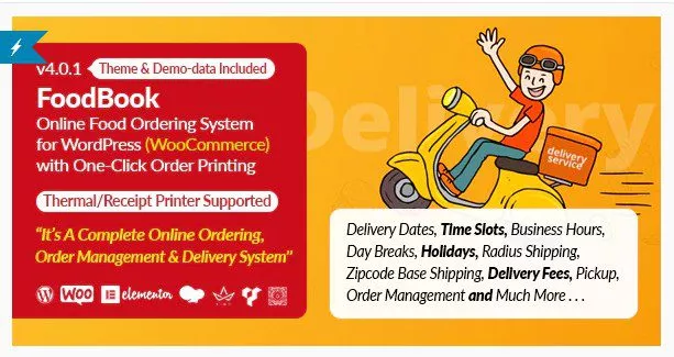 FoodBook FoodBook+Addon foodbook in-restaurant order - Система онлайн-заказа и доставки еды для WordPress с печатью заказа в один клик