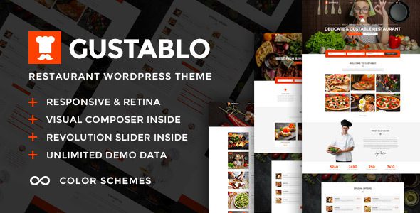 Gustablo | Адаптивная WordPress тема для ресторанов и кафе