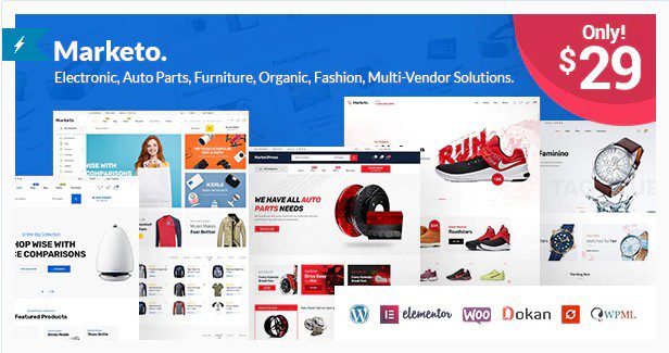 Marketo - Woocommerce тема для мульти-вендорной торговой площадки