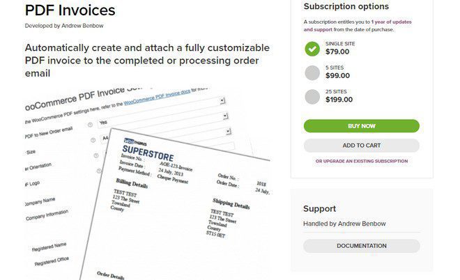Woocommerce PDF Invoices - Счета в формате PDF