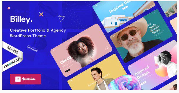 Billey - WordPress тема на Elementor для творческого портфолио и агентства