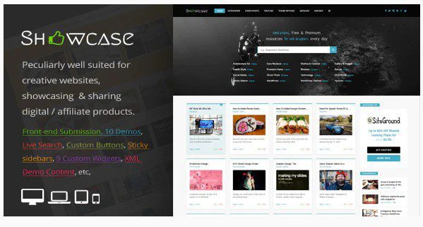 Showcase - Адаптивная тема блога WordPress