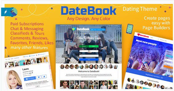 СКАЧАТЬ БЕСПЛАТНО - DateBook - WordPress тема Знакомства