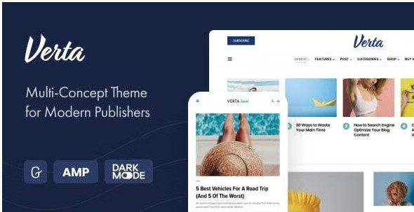 Verta - Многоцелевая тема WordPress для современных издателей