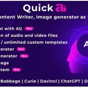 QuickAI — это платформа SaaS, которая позволяет вашим пользователям использовать технологию искусственного интеллекта OpenAI для создания уникального контента и изображений.