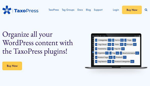 Плагин TaxoPress Pro позволяет вам создавать и управлять тегами, категориями и всеми терминами таксономии WordPress.