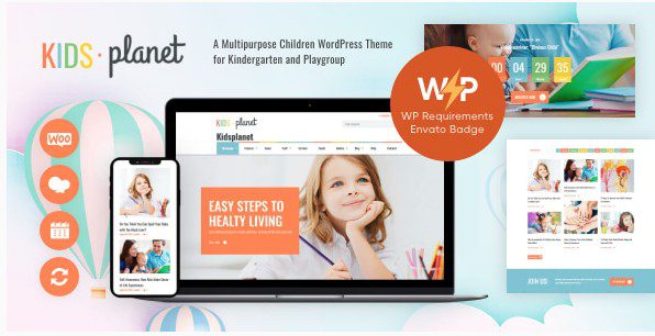 СКАЧАТЬ Kids Planet — тема WordPress для детского сада с переводом на русский язык.