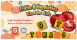 Fruits & Vegetables Word for Kids — интерактивная игра для детей — угадай слово