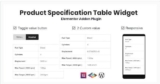 Product Specification Table Widget For Elementor — Виджет таблицы спецификаций продукта